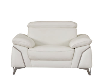 Top Grain Italian Leather Chair White Foam Leather