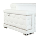 Top Grain Italian Leather Loveseat White Foam Leather