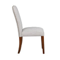 Sophia Sea Oat Dining Chair In Performance Fabric With Nail Heads Set Of 2 Espresso Foam Fabric