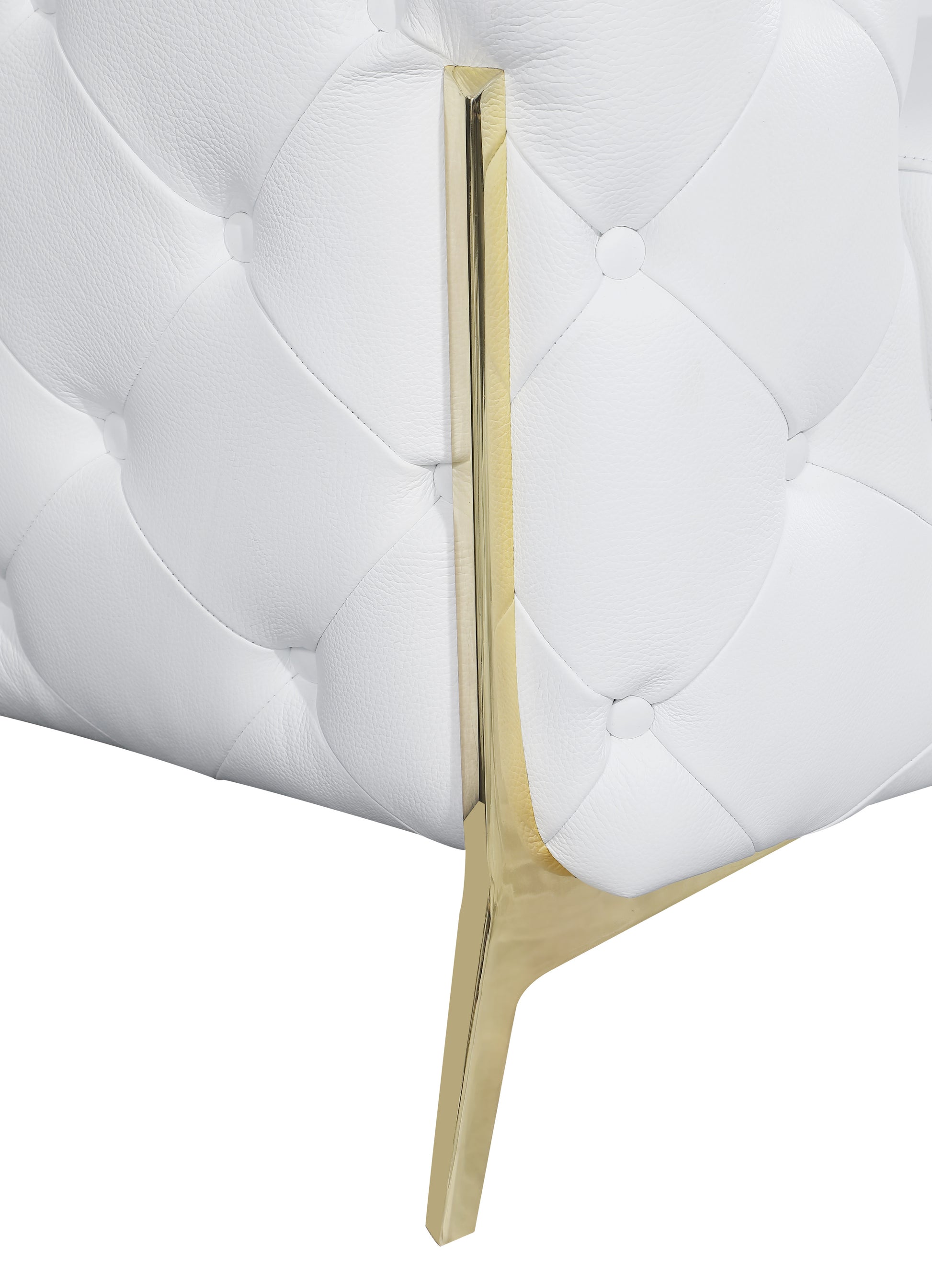 Transitional 100% Top Grain Italian Leather Chair White Foam Leather