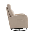 Jiada Upholstered Swivel Glider.Rocking Chair For Nursery In Beige.Modern Style One Left Bag Beige Primary Living Space Foam Metal