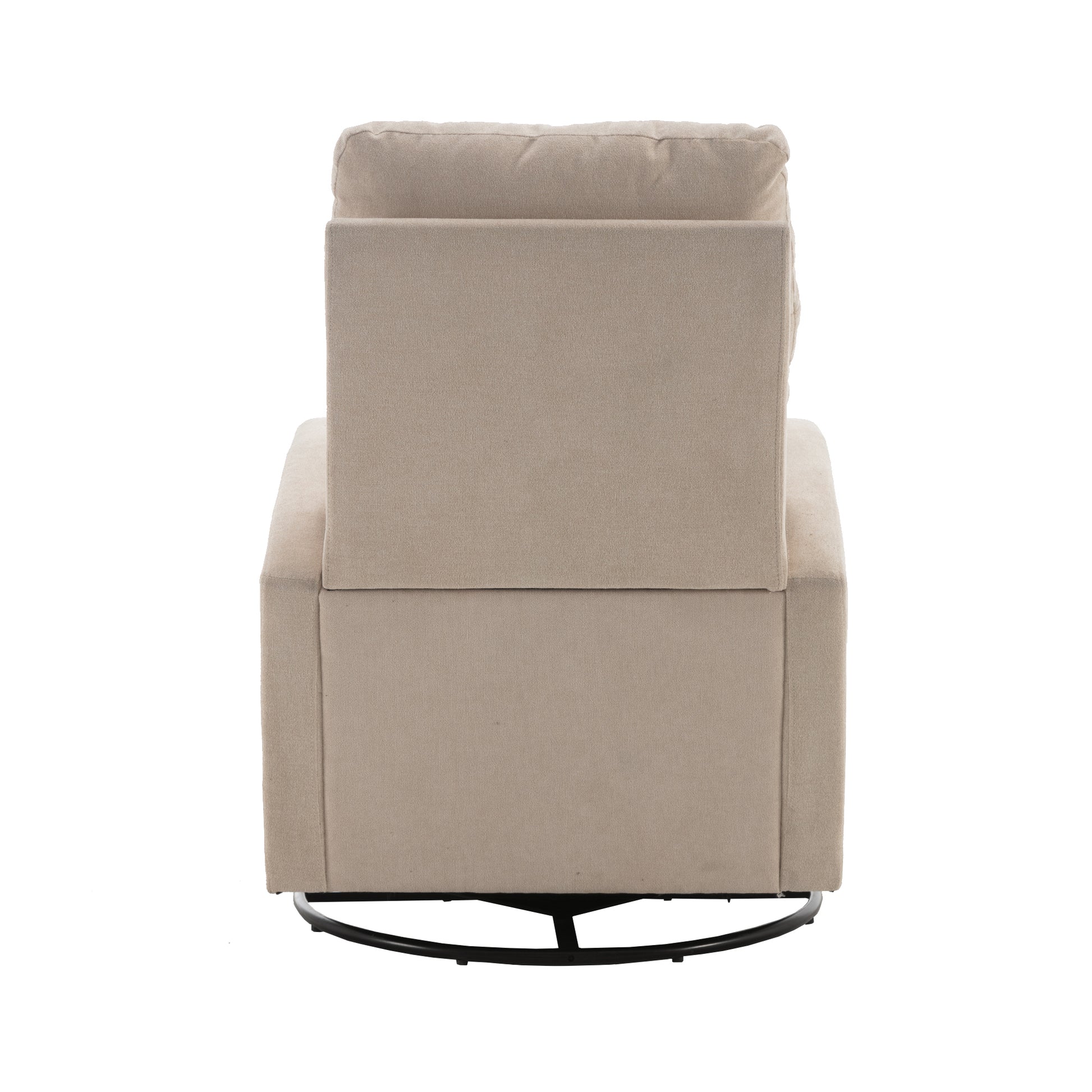 Jiada Upholstered Swivel Glider.Rocking Chair For Nursery In Beige.Modern Style One Left Bag Beige Primary Living Space Foam Metal