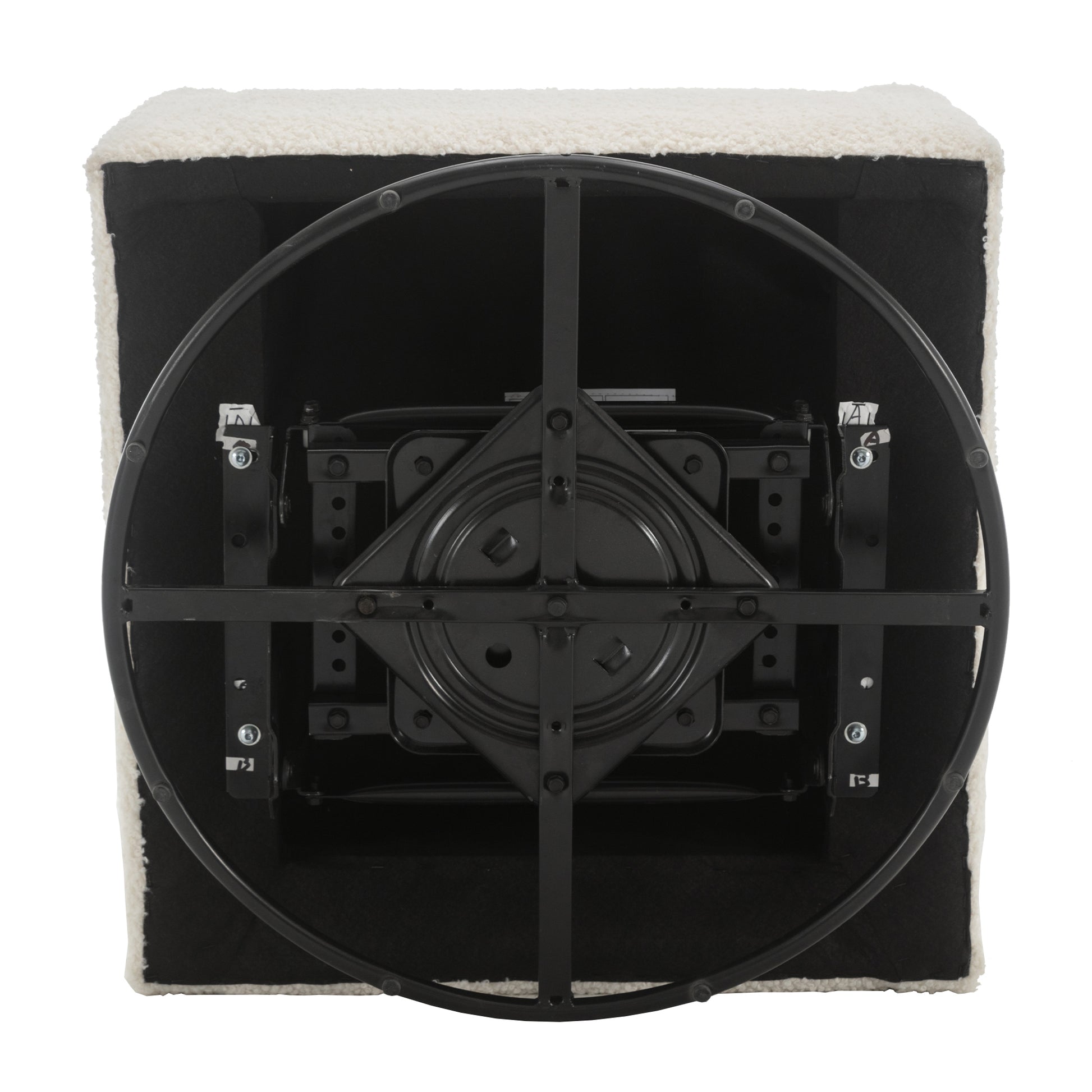 Jiada Upholstered Swivel Glider.Rocking Chair For Nursery In White Teddy.Modern Style One Left Bag White Teddy Primary Living Space Foam Metal