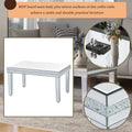 Fashionable Modern Glass Mirrored Coffee Table, Easy Assembly Cocktail Table With Crystal Design And Adjustable Height Legs, Silver Silver Glass