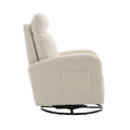 Jiada Upholstered Swivel Glider.Rocking Chair For Nursery In White Teddy.Modern Style One Left Bag White Teddy Primary Living Space Foam Metal
