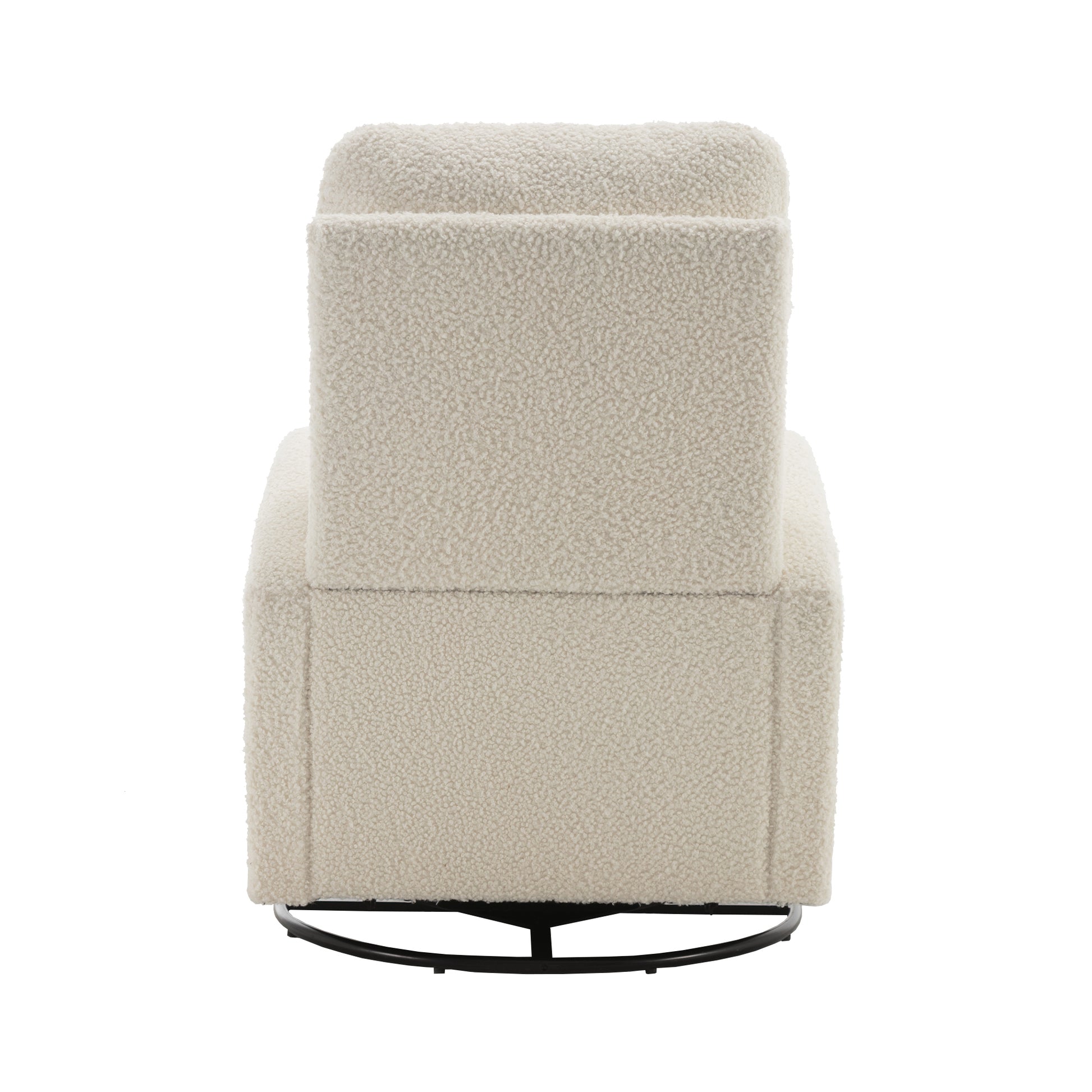 Jiada Upholstered Swivel Glider.Rocking Chair For Nursery In White Teddy.Modern Style One Left Bag White Teddy Primary Living Space Foam Metal