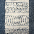 18 X 18 Square Handwoven Accent Throw Pillow, Polycotton Dhurrie, Kilim Pattern, White, Blue Blue Cotton