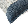 18 X 18 Square Handwoven Accent Throw Pillow, Polycotton Dhurrie, Kilim Pattern, White, Blue Blue Cotton