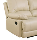 Leather Air Recliining Loveseat Beige Foam Leather