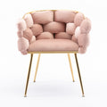 Luxury Modern Simple Leisure Velvet Single Sofa Chair Bedroom Lazy Person Household Dresser Stool Manicure Table Back Chair Pink Set Of 2 Pink Velvet