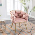 Luxury Modern Simple Leisure Velvet Single Sofa Chair Bedroom Lazy Person Household Dresser Stool Manicure Table Back Chair Pink Pink Velvet