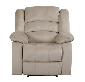 Transitional Microfiber Fabric Recliner Chair Beige Foam Fabric