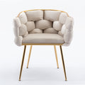 Luxury Modern Simple Leisure Velvet Single Sofa Chair Bedroom Lazy Person Household Dresser Stool Manicure Table Back Chair Beige Beige Velvet