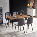 S Shape Irregular Mdf Dining Table Metal Legs Wood Design Table Top Walnut Brown Distressed Finish Triangular Dining Room Modern Floor Mount Rectangular Kitchen & Dining Tables Foam Mdf