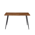 S Shape Irregular Mdf Dining Table Metal Legs Wood Design Table Top Walnut Brown Distressed Finish Triangular Dining Room Modern Floor Mount Rectangular Kitchen & Dining Tables Foam Mdf