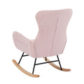 Pink Velvet Rocking Chair Pink Foam Metal