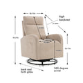 Jiada Upholstered Swivel Glider.Rocking Chair For Nursery In Beige.Modern Style One Left Bag Beige Primary Living Space Foam Metal