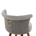Coolmore Swivel Bar Stools With Backrest Footrest ,With A Fixed Height Of 360 Degrees Gray Solid Wood