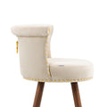 Coolmore Swivel Bar Stools With Backrest Footrest With A Fixed Height Of 360 Degrees Ivory Solid Wood