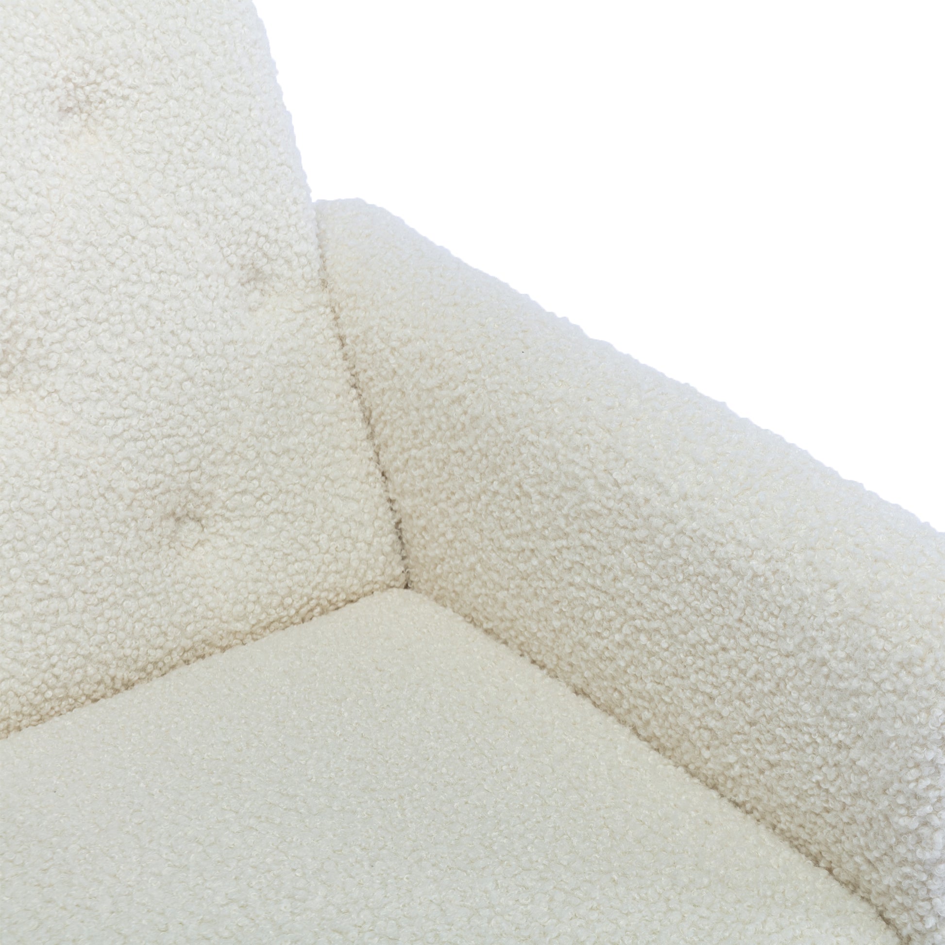 Coolmore Velvet Accent Chair With Adjustable Armrests And Backrest, Button Tufted Lounge Chair, Single Recliner Armchair With Ottoman White Teddy Metal
