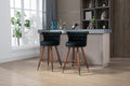 Coolmore Swivel Bar Stools With Backrest Footrest With A Fixed Height Of 360 Degrees Black Solid Wood