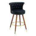 Coolmore Swivel Bar Stools With Backrest Footrest With A Fixed Height Of 360 Degrees Black Solid Wood