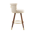 Coolmore Swivel Bar Stools With Backrest Footrest With A Fixed Height Of 360 Degrees Ivory Solid Wood