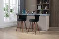 Coolmore Swivel Bar Stools With Backrest Footrest With A Fixed Height Of 360 Degrees Black Solid Wood