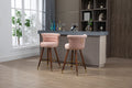 Coolmore Swivel Bar Stools With Backrest Footrest With A Fixed Height Of 360 Degrees Pink Solid Wood