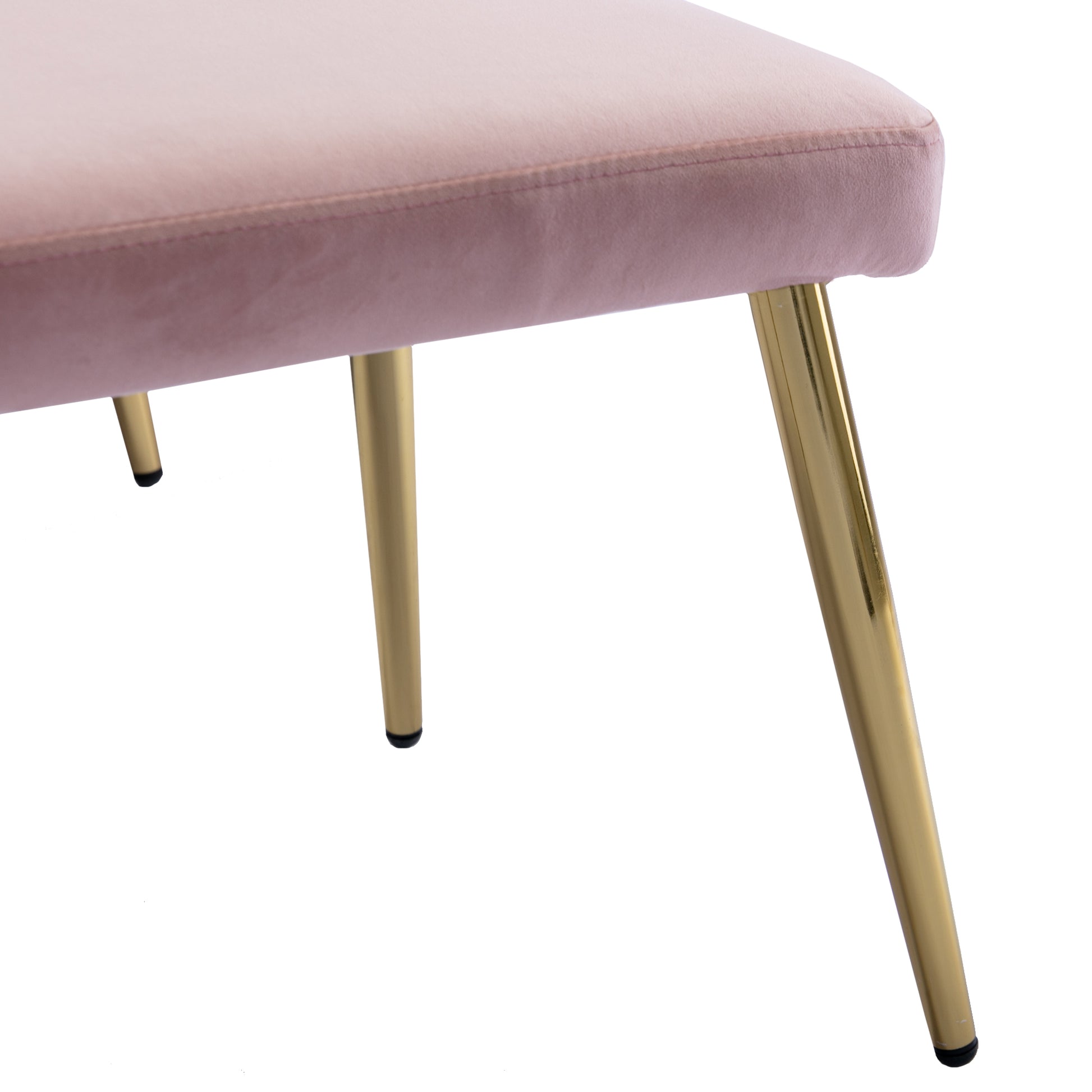 Coolmore Velvet Accent Chair With Adjustable Armrests And Backrest, Button Tufted Lounge Chair, Single Recliner Armchair With Ottoman Pink Metal