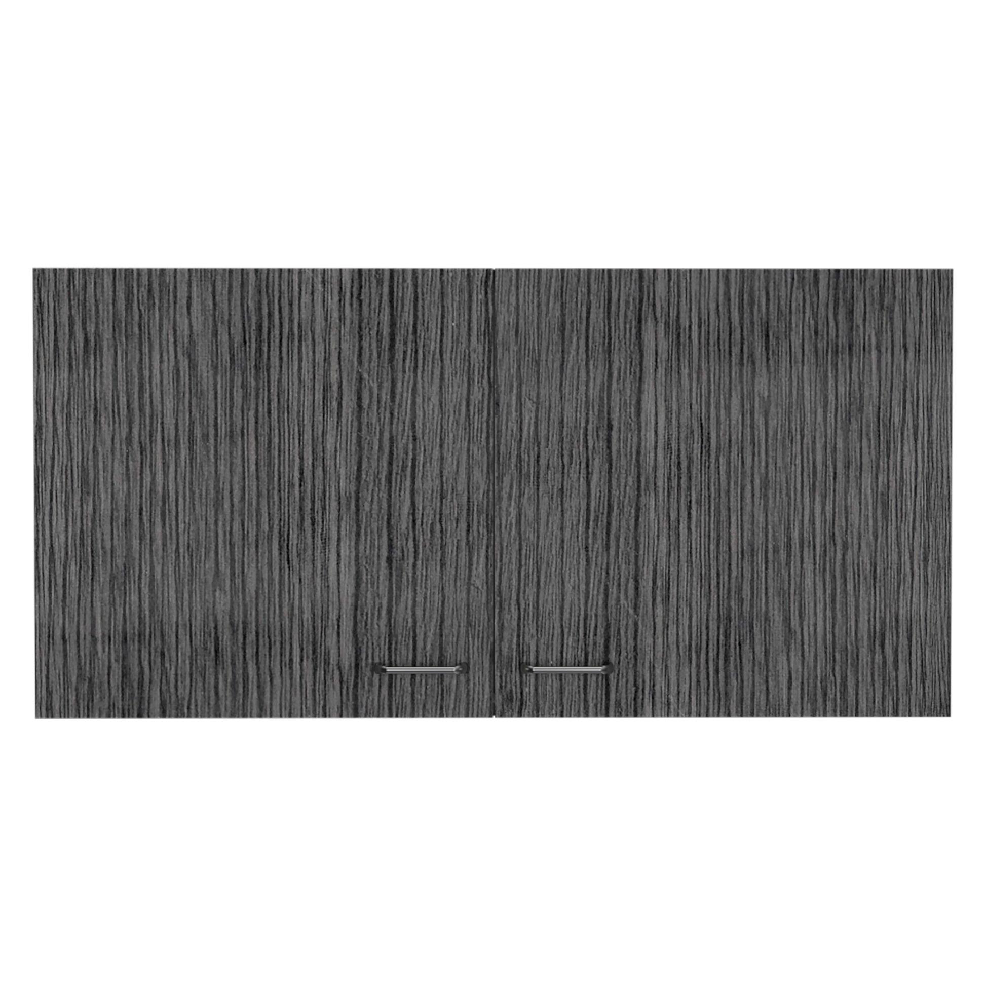 Brookeline Rectangle 2 Door Wall Cabinet White And Smokey Oak Gray Particle Board