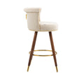 Coolmore Swivel Bar Stools With Backrest Footrest With A Fixed Height Of 360 Degrees Ivory Solid Wood