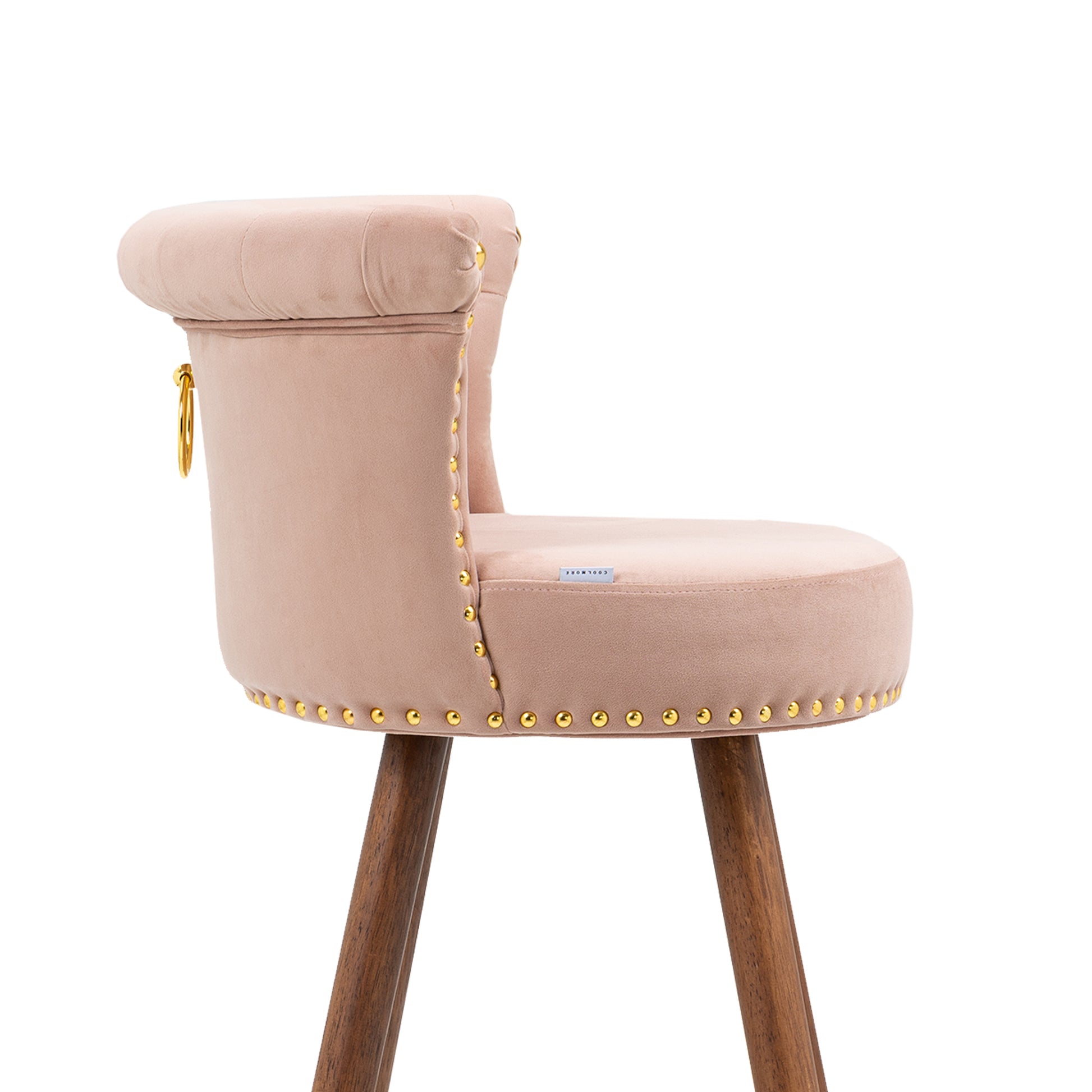 Coolmore Swivel Bar Stools With Backrest Footrest With A Fixed Height Of 360 Degrees Pink Solid Wood