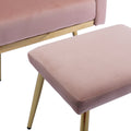 Coolmore Velvet Accent Chair With Adjustable Armrests And Backrest, Button Tufted Lounge Chair, Single Recliner Armchair With Ottoman Pink Metal
