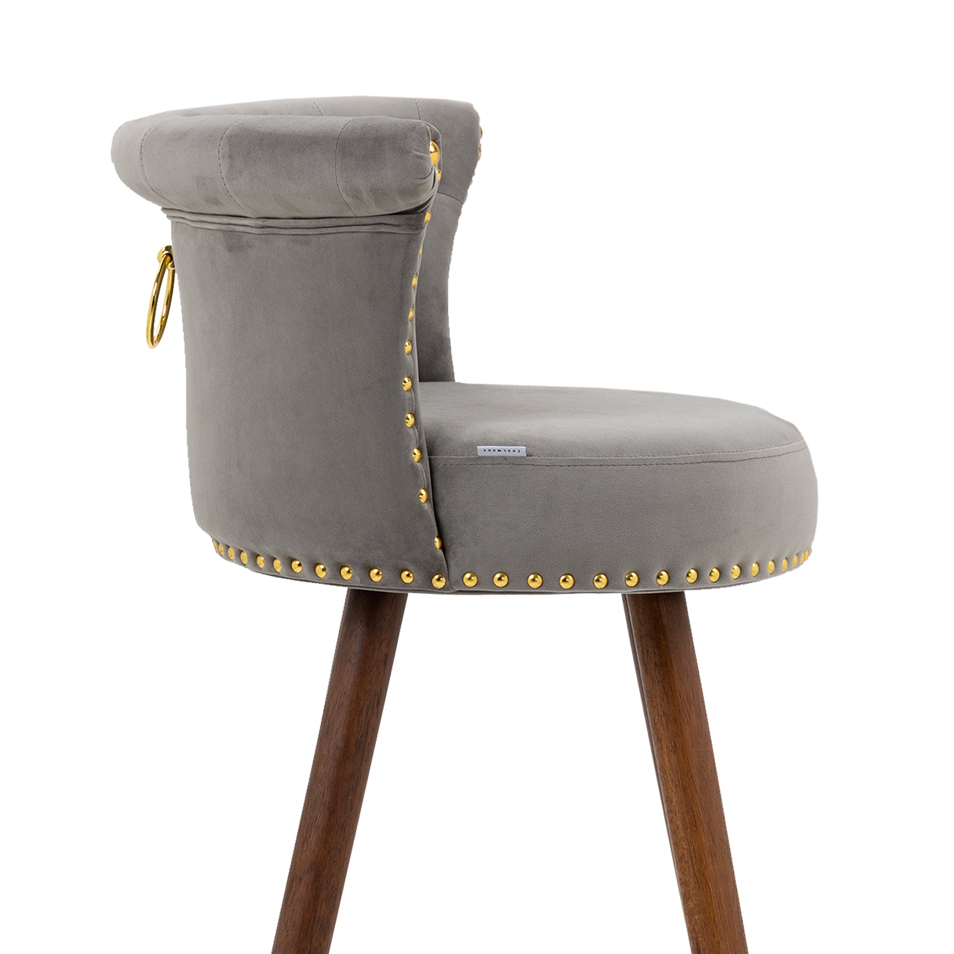 Coolmore Swivel Bar Stools With Backrest Footrest ,With A Fixed Height Of 360 Degrees Gray Solid Wood