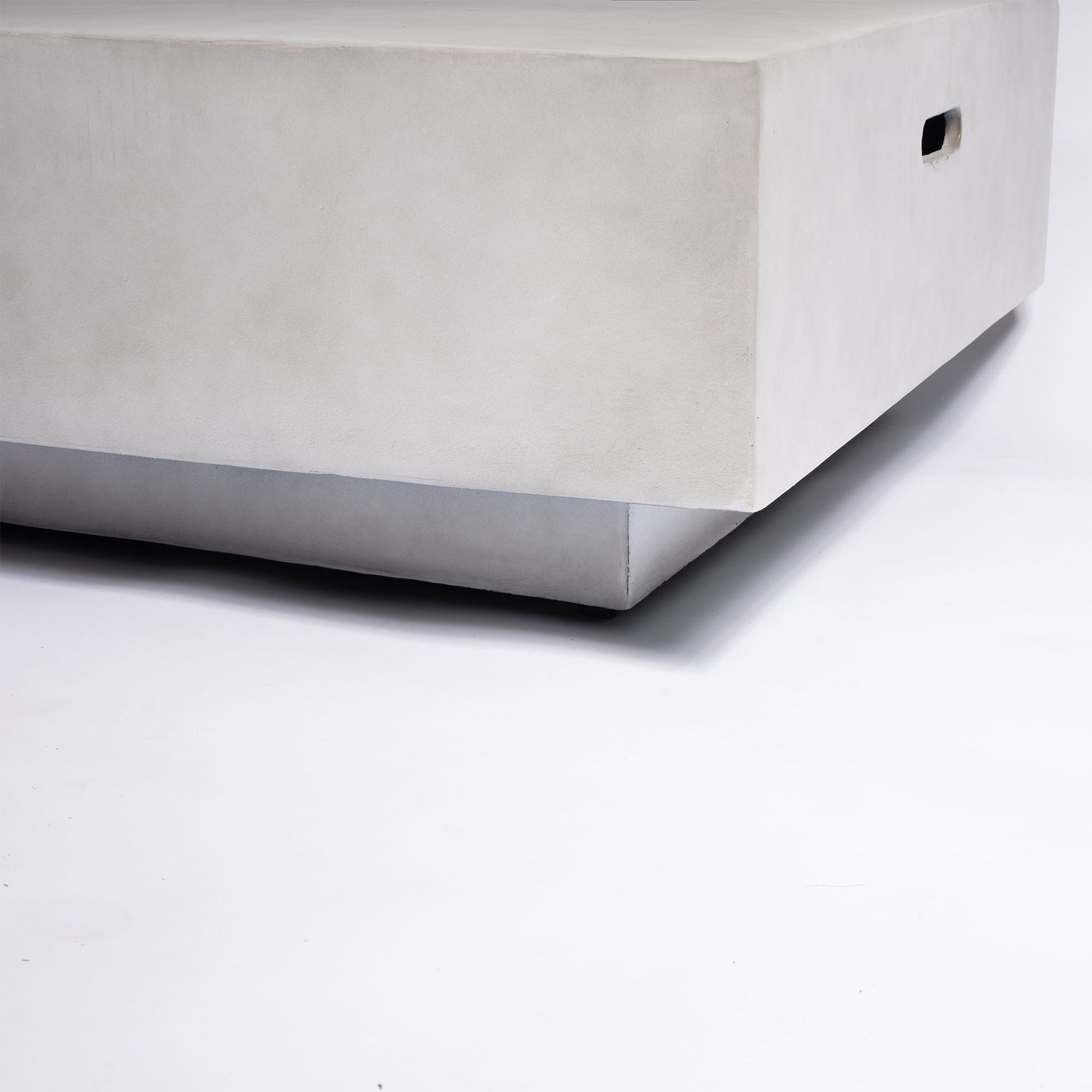 60Inch Concrete Fire Pit Table Light Gray Concrete