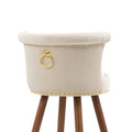 Coolmore Swivel Bar Stools With Backrest Footrest With A Fixed Height Of 360 Degrees Ivory Solid Wood