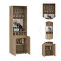 Light Oak 5 Bottle 2 Shelf Bar Cabinet Light Oak Particle Board