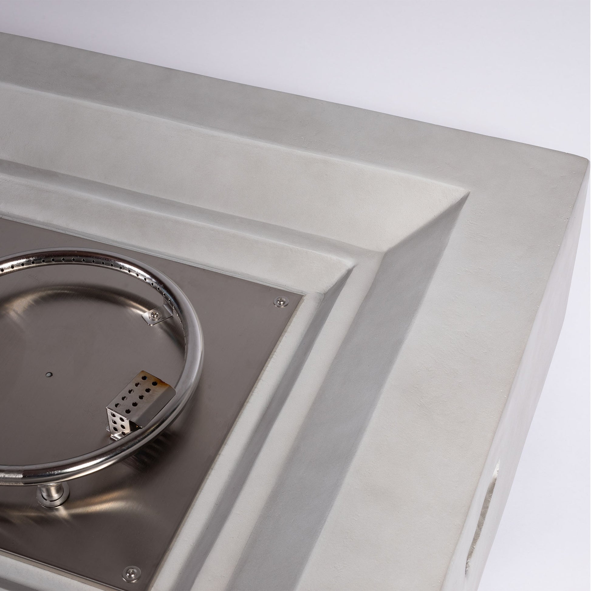 60Inch Concrete Fire Pit Table Light Gray Concrete