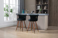 Coolmore Swivel Bar Stools With Backrest Footrest With A Fixed Height Of 360 Degrees Black Solid Wood