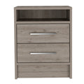 Rowley 2 Drawer 1 Shelf Rectangle Nightstand Light Grey Light Gray Particle Board