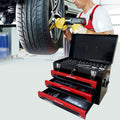 3 Drawers Tool Box With Tool Set Black Steel