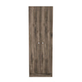 Buxton Rectangle 2 Door Storage Tall Cabinet Dark Brown And Black Wengue Brown Particle Board