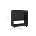 Pendleton 1 Shelf 6 Bottle Bar Cart Black Wengue Black Particle Board