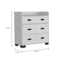 Edgemont 5 Drawer Dresser White White Particle Board