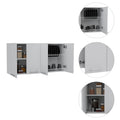 Stockton Rectangle Four Swing Doors Wall Cabinet White White Particle Board