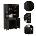 Tigard 1 Shelf 1 Drawer Pantry Cabinet Black Wengue Black Particle Board