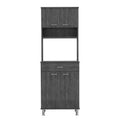 Santa Maria 1 Drawer 1 Shelf Area Pantry With Adjustable Metal Legs Smokey Oak Gray Particle Board