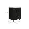 Clifton 2 Door Rectangle Single Bathroom Vanity Black Wengue Black Particle Board