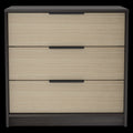Cannon 3 Drawer Rectangle Dresser Black Wengue And Light Oak Black Particle Board